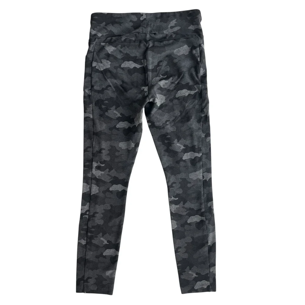 Cabi Women M Black Gray Camo Print Highrise Side Pocket Stretch ATC Legging 3931